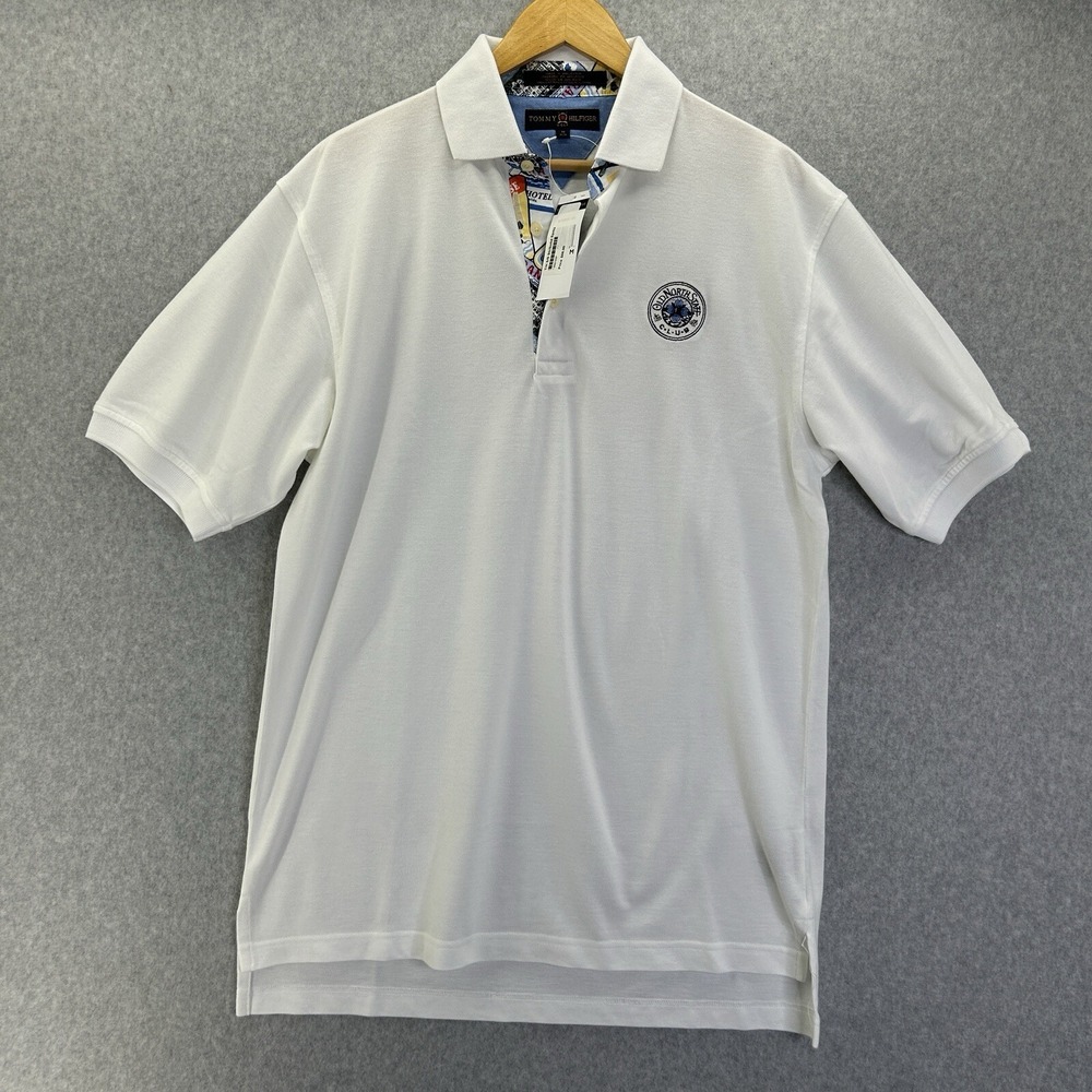 Tommy Hilfiger Polo Shirt Old North State Club NC Golf White Mens Medium NWT